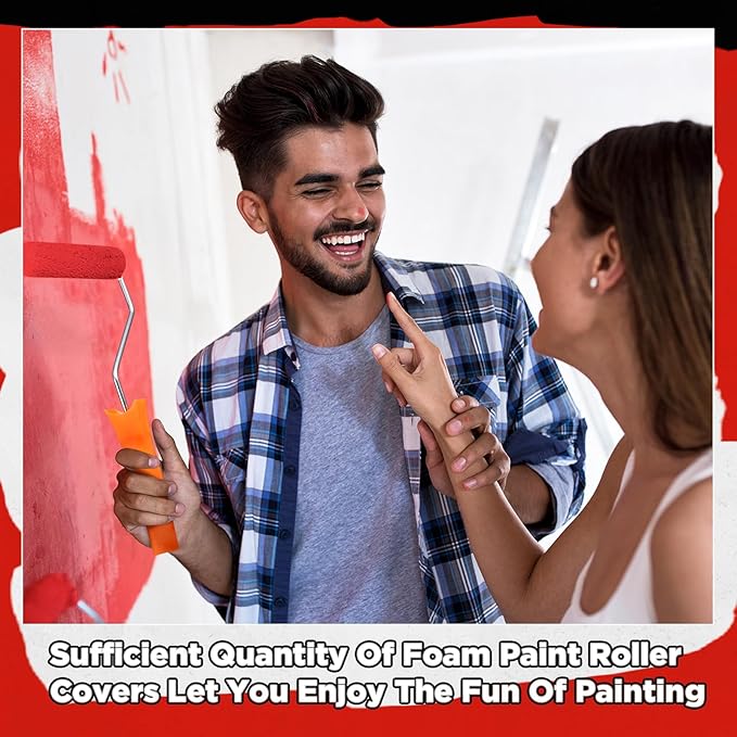 Nuogo 120 Pcs 6 Inch Foam Paint Roller Mini High Density Foam Roller Refills Paint Edger Tool for Walls Brings Smooth Finishes Flat Surfaces (White)