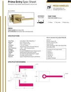 Mega Handles - Prime Entrance Handle, Entry Lever Door Handle, Heavy Duty Square Locking Lever Set for Left or Right-Handed Doors, Interior/Exterior Door Levers - Polished Chrome