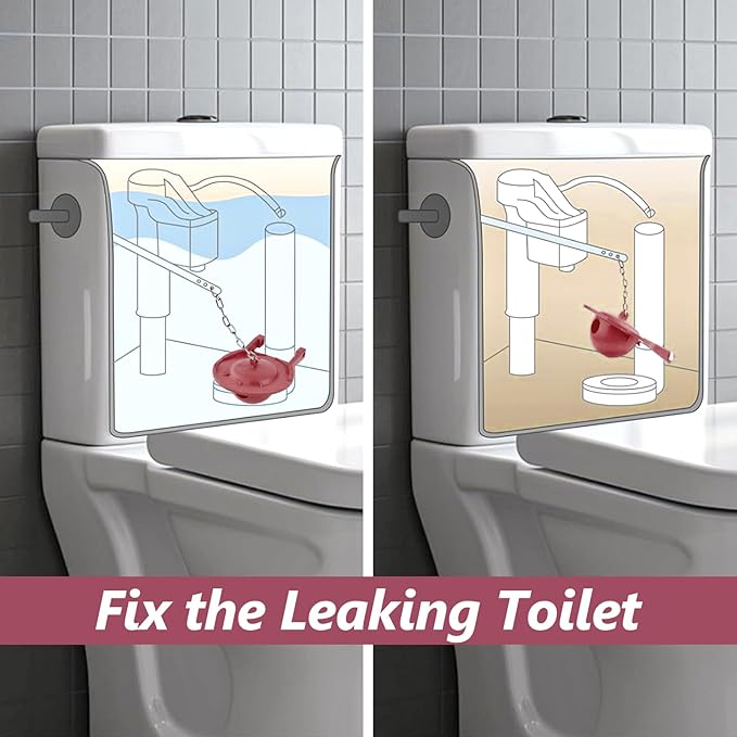 2-inch Universal Toilet Flapper, Rubber Seal Toilet Flapper Replacement Kit for Toilet Tank Compatible with American Standard, Kohler, Gerber, Toto Toilet 2 Pack (Red)