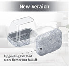 Ezprotekt 16 Pcs Rectangle Grey Felt Chair Leg Floor Protectors for Hardwood Floors, Rectangle Silicone Chair Leg Caps, Furniture Leg Covers Cups for Chair Table (Fit W :0.6-0.8", L: 0.9-1.3")