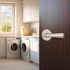 Orger 5 Pack Brushed Nickel Passage Door Lever Keyless Closet Door Handle, Interior Non-Locking Lever Sets Keyless Nickel Finish Door Lock for Right & Left Handed Doors, Stainless Steel