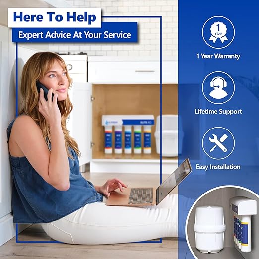 Express Water Elite RO Reverse Osmosis Alkaline Water Filtration System – Quick Twist Filter Change 9 Stage RO Water Filter– Under Sink Water Filter with Alkaline Filter for Essential Minerals 100 GPD