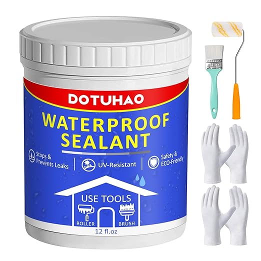 Polyurethane Waterproof Coating, Transparent Waterproof Sealant, 12 OZ Invisible Waterproofs Agent for Basement, Roof, Tile, Concrete, Cement