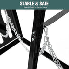 Vertical Bar Rack 1500 LB Capacity, 4 Bays Storage Rack 47" W x 24" D x 60" H, Long Parts Metal Rack, Lumber Storage Rack for Garage Storage, Black