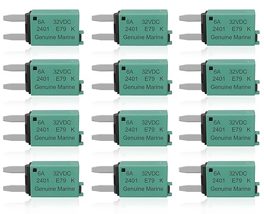 6A Low Profile Mini Blade Fuse Kits Automotive 6Amp ATM Manual Resettable Fuses Boat Reset Circuit Breaker Fuses Protect for Boat RV Car Truck DC 12V 28 Volts 6 AMP Car Mini Assortment Kit