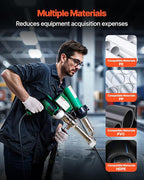 VEVOR Handheld Plastic Welding Extruder, 800W Hitachi Motor Extrusion Welding Gun - 0.79 in Weld Width & 360° Nozzle, Dual Heating System PP PE PVC HDPE Extrusion Welder for Membrane Pipe Plate