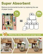 6 Pack Swedish Dishcloths for Kitchen - Reusable Dish Cloths for Washing Dishes Absorbent Cute Funny Kitchen Towels Cleaning Sponge, Floral Cat