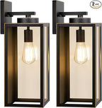 Large Size Outdoor Wall Light Fixtures, Exterior Lighting Fixtures Porch Sconces Wall Mounted, Waterproof Bronze Outdoor Wall Lanterns Lamps, Outside Lights for House Patio Front Door Entryway, 2-Pack