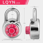 Combination Lock, LQYN Standard Dial Combination Lock, Pack of 48; Red Turnplate, 2 in. Wide, Fixed Three Digital Combination, for School, Gym & Locker, Toolbox, Gate