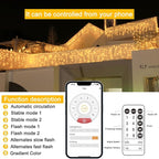 Christmas String Lights Outdoor - 99Ft/30M 1280 LED 8 Modes with Remote Control and App Waterproof Christmas Lights for Patio Yard Garden Wedding Party-Warm White