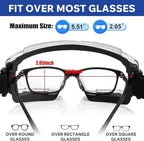 2 Pack Safety Goggles Over Glasses - ANSI Z87.1 Certified Eye Protection for Chemistry Lab Work & Industrial Use - Anti Fog Clear Lens, Impact Resistance - Adjustable Strap - Youth, Men & Women