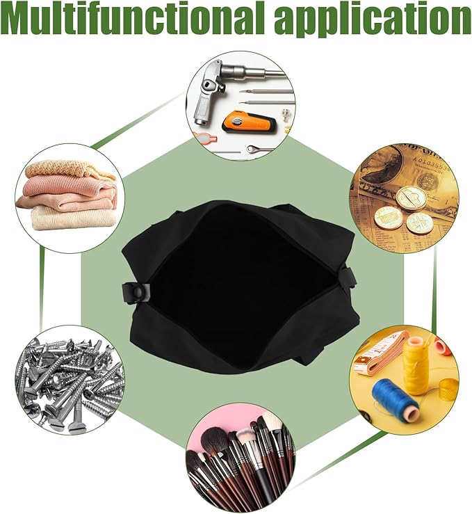 Small Tool Bag,Close Top Wide Mouth Tool Organizer Bag,Large Capacity Tool Bags for Men,Canvas Tool Storage Bag for Storage Handbag for Screwdrivers,Wrench,Pliers Hand Tools (black, 18 Inch)