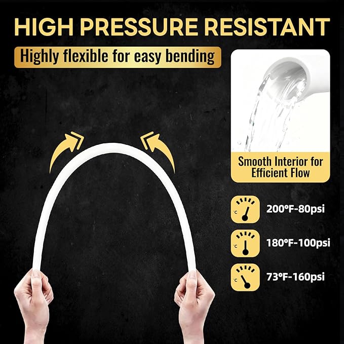 3/4 Inch-100 ft Foskan White PEX-B Pipe,Water Tubing with a Pipe Cutter,10 PCS Brass Crimp Fittings & 30 PCS Pex Clamps