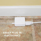 20 Ft Outdoor & Indoor Extension Cord - 16/3 SJTW Weatherproof Water Resistant White Electrical Cable with 3 Prong Grounded Plug - Great for Home Office