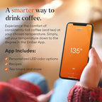 Ember Temperature Control Smart Mug 2, 10 Oz, App-Controlled Heated Coffee Mug with 80 Min Battery Life and Improved Design, Rose Gold