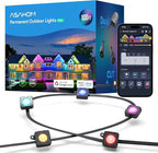 ASAHOM Permanent Outdoor Light Pro S108B, 100FT with 72 RGBCW 70lm LED, WLED Integration, AI Lighting, 30000 Lighting Effect Combination, IP67 Waterproof for Halloween Christmas and Daily Decor, Black