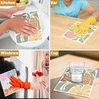 Boho Floral Swedish Dishcloths for Kitchen, 6PCS Retro Groovy Swedish Dish Cloths Gift Set, Reusable Absorbent Cellulose Sponge Dish Towel for Home Cleaning(7.8 X 7 Inches)