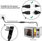 Miady Flat Plug Extension Cord 1 Ft, 90 Degree Plug Adapter, 3 Prong Grounded Wire Short Angle Power Cable Black ETL Listed (2-Pack, 13 Amp, 125 Volts, 1625 Watts)