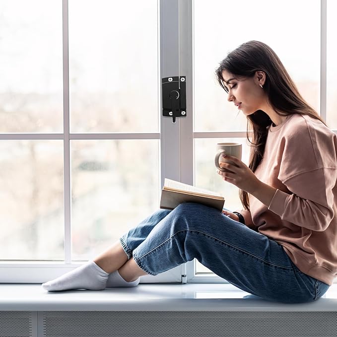 10 Pack Window Sash Locks, Cam Action Window Locks for Double Hung Window Latches Replacement, Black Sliding Window Parts and Hardware Latch Lock for Vertical and Horizontal Sliding Windows