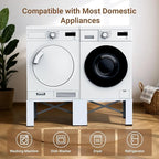 SKM 28" Dual-Pack Washer and Dryer Pedestals - Heavy-Duty Steel Laundry Stand Raiser for Washing Machine and Dryer, Compatible with Most 4.8-5.3 cu. ft. Capacity Appliances, White