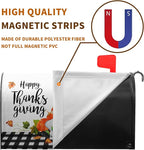 Happy Thanksgiving Mailbox Covers Magnetic Fall Gnomes Pumpkins Mailbox Cover Standard Size 21x18 Inch Decor Black White Plaid Letter Post Box Wraps for Garden Outdoor