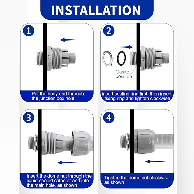 (1/2" Conduit Parts 60 Pack) Yariwiz 1/2 PVC Electrical Conduit Fitting Plastic Liquid Tight Conduit Connector Kit, Include 20 Conduit Couplings, 20 Conduit 90 Degree Elbows and 20 Conduit Straps