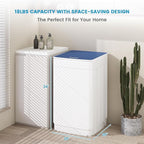 Zynkez 18Lbs Washer and 10Lbs Dryer Combo, Full Automatic Portable Laundry Set with 7 Wash Programs, 5 Dry Modes, Stainless Steel Tub, Compact for Apartments, Dorms, RVs