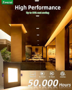 zouzai Square Led Recessed Lighting,5CCT Ultra Thin Square Led Ceiling Light with Junction Box,CRI90,2700K-5000K Selectable,Dimmable Canless Downlight,ETL and Energy Star (Black【12 Pack】, 6 Inch)