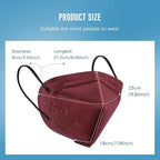 WWDOLL KN95 Face Mask 25 Pack, 5-Layers Breathable KN95 Masks, Red