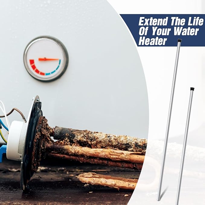 Tandefio 1 Pcs Anode Rod for Hot Water Heater Aluminum Zinc Compatible with Rheemm A. O. Smith, Replacement NPT Hot Water Tank Anode Rod, Corrosion Protect, Rotten Egg Smell(3/4 Npt X 29 Inches)