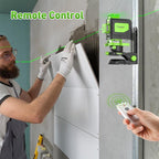 Huepar Laser Level 360 Self Leveling, 16 Lines High Accuracy ±1/9" Green Laser Level with Remote Control, 4x360 Cross Line Tiling Floor Laser Tool, 4D for Construction 904DG