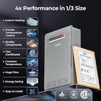 FOGATTI Propane Gas Tankless Water Heater Outdoor - Max 8.1 GPM 180,000 BTU, CSA Certified Compact Design On Demand Instant Hot Water Heater - Instagas Comfort 180S Series