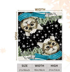 Hello Winter Cat Magnetic Mailbox Covers Standard Size 21x18 Inch Snowflakes Pine Tree Post Box Mailbox Wraps Cute Cat Cover Outdoor Decor for Garden Yard