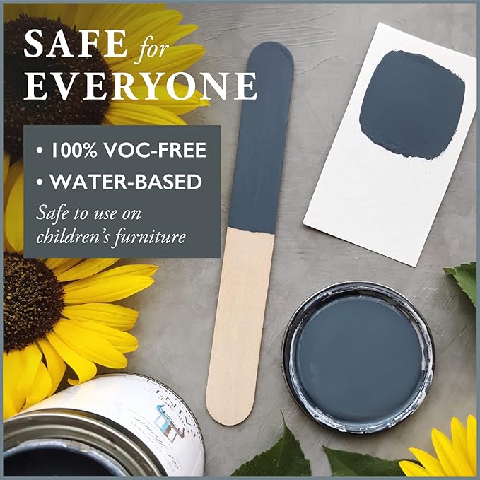 AMY HOWARD AT HOME Chalk-Based One Step Paint for Furniture, Cabinetry, Decor, Finish, and More | No Stripping, Sanding, or Priming | Medium Base | 32 Ounce | Lakai Blue