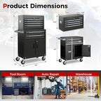 Goplus Tool Chest, 6 Drawers Extra Large Rolling Too Storage Cabinet with 4” Universal Lockable Wheels, Auto Lock, Protective Liner, 2-in-1 Heavy Duty Tool Box for Garage, Workshop