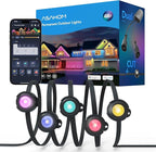 ASAHOM AI Permanent Outdoor Lights S107F, 400FT with 288 RGBCW LED Lights and Dual Output, 30,000 Lighting Effect Combination, IP67 Waterproof for House Christmas New Year and Daily Decoration, Black