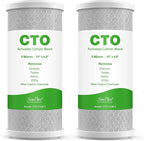 SimPure 5 Micron 10 x 4.5 Inch Whole House Carbon Water Filter | CTO Activated Coconut Carbon Replacement Cartridge | Fits DB10P, DB10C-2, GE GXWH40L, GXWH35F, BB10, FXHTC, FC15B (2Pack)