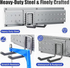 Garage Tool Organizer Wall Mount 96 inches with 18 Adjustable Heavy-Duty Hooks, Garage Organization, Garden Tool Storage Rack, Yard, and Shed, Holds Up to 750 lbs (Grey)