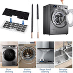 6 Pcs WH01X35719 Lint Filter replacement with Dryer Vent Brush, for GE Profile Washer Dryer Combo, GE Washer Dryer Foam Filter, Washable and Reusable, for Models: PFQ97HSPVDS