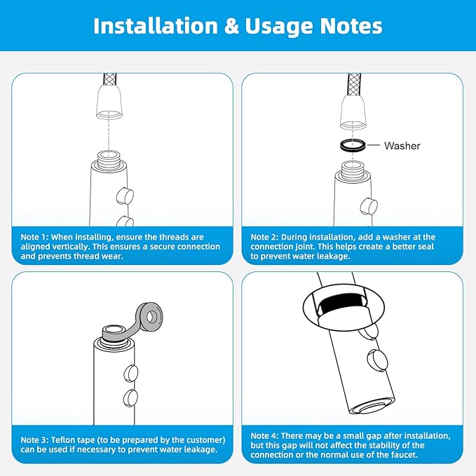 Hibbent Pull Out Sink Sprayer, 2 Function Kitchen Faucet Head, Bathroom Pull Down Spray Head with G1/2 or 13/16 Inch Male Connector, Matte Black