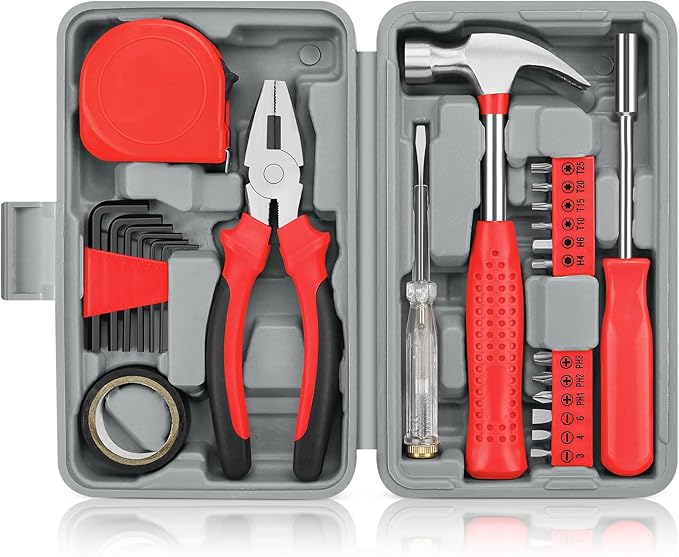 24pcs Home DIY Tool Kit for Household, Office & Garage - General Repair Small Hand Tool Set with Storage Case