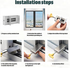 6 Sets Sliding Window Locks, 0.66'' to 1.65'' Adjustable Width Stainless Steel Window Safety Locks, Window Guards Latch Stoppers for Children Vertical and Horizontal Sliding Windows