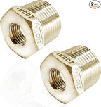 2 Pcs 304 Stainless Steel Reducer Hex Bushing, 3/4" Male NPT to 1/4" Female NPT（3/4"MNPT - 1/4"FNPT） Pipe Fitting Hex Bushing, Heavy Duty Pipe Fitting Reducer Adapter (3/4"mnpt -1/4" fnpt)