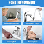 1080° Swivel Faucet Extender, 2 PCS Sink Aerator Attachment with Dual Spray Modes, Rotatable Robotic Arm for Kitchen and Bathroom, Splash Filter Extension for Hand, Face, and Hair Washing
