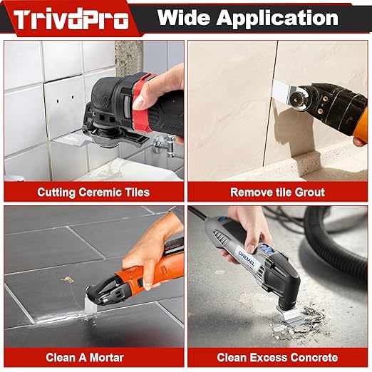 15pcs Grout Remover Tool Carbide Oscillating Multi Tool Blades Diamond Grout Removal Blade Tools for Tile, Concrete, Masonry, Cleaning Mortar