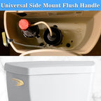 Toilet Handle Replacement Kit, Universal Side Mount Toilet Tank Flush Lever with Stainless Steel Flapper Chains Compatible with Kohler K-87115 Trip Lever, Polished/Shiny Gold