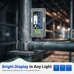 Laser Detector, Huepar Pro LCD & LED Laser Receiver LR300 for Laser Level -Green&Red Beams Outdoor, Compatible with Huepar & Pro Laser Levels with Pulse Mode, Up to 660Ft, IP65, Magnet, Clamp Included