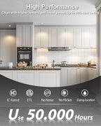 zouzai 2 Inch Adjustable Mini LED Gimbal Light, 5CCT Selectable, 360° Rotation & 90° Tilt for Precise Lighting, Accent or Ambient Illumination in Kitchen, Living Room, Cabinet (White, 12 Pack)