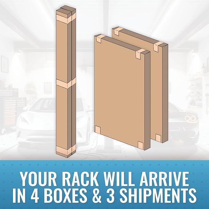 2-Pack 4 x 8 MonsterRax Overhead Garage Storage Rack, Ceiling Racks for Garage, Organization Shelving, Adjustable Hanging Shelf, Grey, 12"-21" Height Adjustment