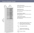 Bestar 25W x 16D Modular Closet Organizer System Tower, Reach-in Closet or Walk-in with Shelves and 4 Drawers, Slab Style, Florence Collection, White